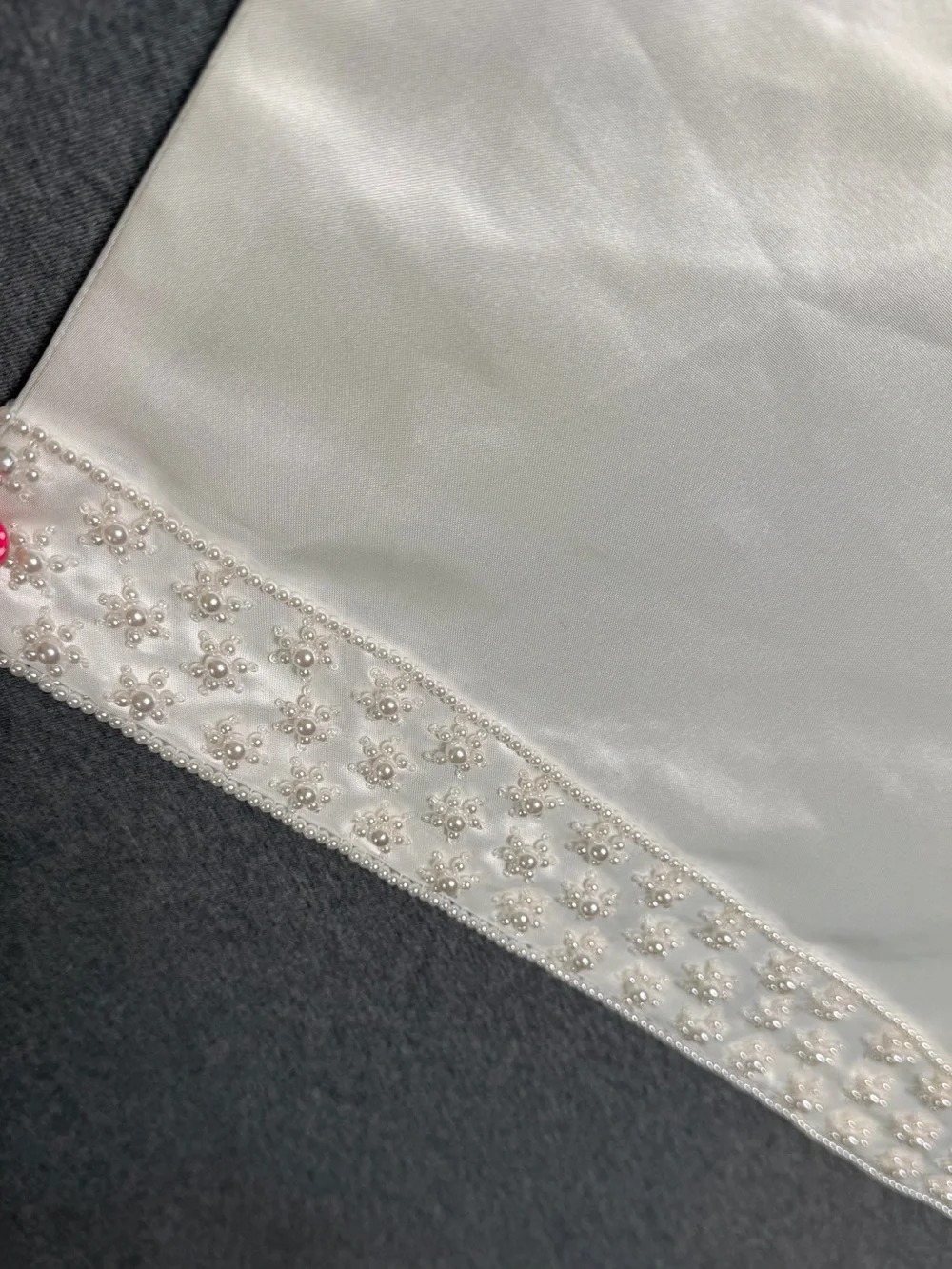 Ladies Satin Embroiderer Wedding Shawl in White